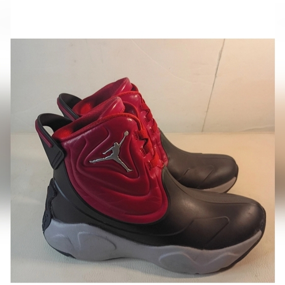 Nike Unisex Kids Jordan Drip 23 CT5798-006 Black Red Ankle Rain Boots Size 3Y